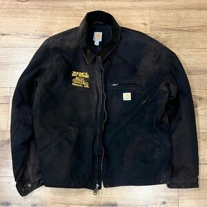 Carhartt Men's Detroit Jacket XL Black Faded Blanket Lined